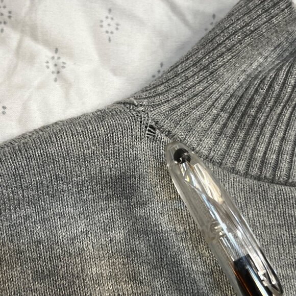 Haven Well Within Gray Mock Neck Sweater Top XL 90% Cotton 10% Cashmere flaw - Picture 11 of 16